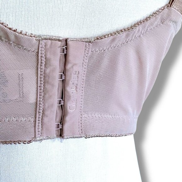 Glamorise 42D Bra Taupe Comfort Lift Rose Lace Wireless Full Coverage 1104 - Picture 7 of 9